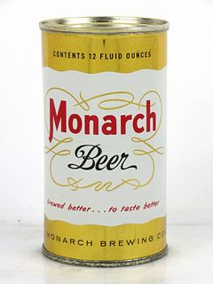 1957 Monarch Beer 12oz Flat Top Can 100-18b Chicago, Illinois