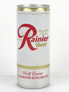 1974 Rainier Beer 15½oz Tab Top Can T162-17 Seattle, Washington