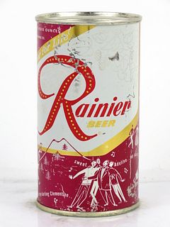 1957 Rainier Jubilee Beer 12oz Flat Top Can Spokane, Washington