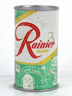 1956 Rainier Jubilee Beer 12oz Flat Top Can Spokane, Washington
