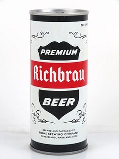 1970 Richbrau Premium Beer 16oz One Pint Tab Top Can T163-29 Richmond, Virginia