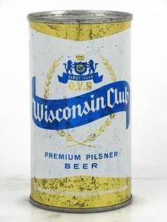 1962 Wisconsin Club Beer 12oz Flat Top Can 146-17 Monroe, Wisconsin