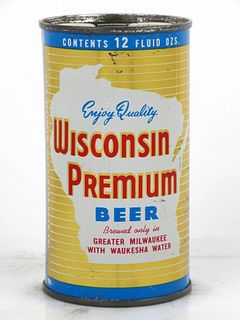 1956 Wisconsin Premium Beer 12oz Flat Top Can 146-29 Waukesha, Wisconsin