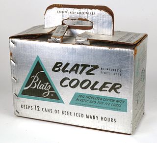1955 Blatz Beer Cooler Box Twelve Pack Can Carrier Wooden Crate Milwaukee, Wisconsin