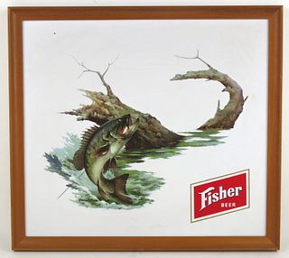 1958 Fisher Beer "Largemouth Bass" Sign Salt Lake City, Utah