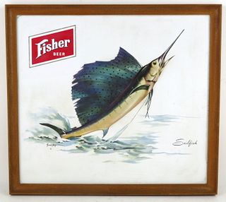 1958 Fisher Beer "Sailfish" Sign Salt Lake City, Utah