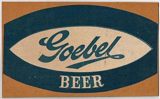 1964 Goebel Beer Cardboard Case Panel Detroit, Michigan