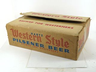 1951 Hartz Western Style Beer 24 Can Box Case Box Tacoma, Washington
