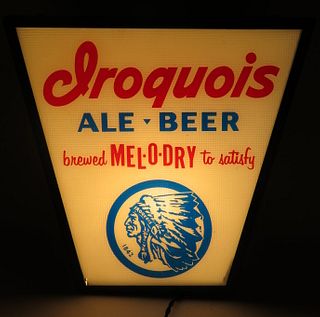 1960 Iroquois Indian Head Ale-Beer Fantasy Illuminated Sign Sign Buffalo, New York