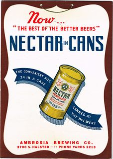 1947 Nectar Premium Beer Sign Chicago, Illinois