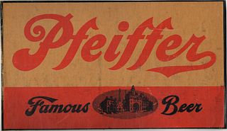 1965 Pfeiffer Famous Beer Cardboard Case Panel Detroit, Michigan
