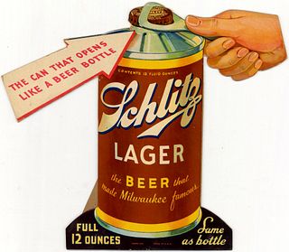 1935 Schlitz Beer Die-Cut Easelback Sign Sign Milwaukee, Wisconsin