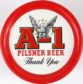 1957 A-1 Pilsner Beer 3½ inch Tin Coaster Phoenix, Arizona