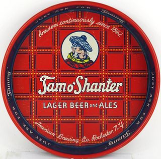1938 Tam o' Shanter Lager Beer and Ales 13 inch tray Serving Tray Rochester, New York