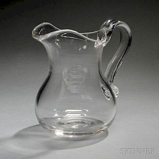 Colorless Blown Glass Pitcher