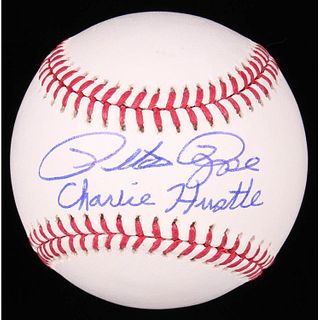 Pete Rose Signed OML Baseball Inscribed "Charlie Hustle" (Beckett Authenticated With Holigram Sticker)