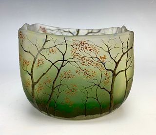LeGras Cameo Glass Scenic Vase