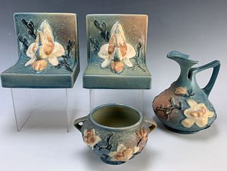 Group of 4 Roseville "Magnolia" Pottery C. 1943