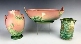 Group of 3 Roseville Assorted Pottery C. 1930's