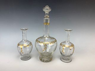 3 Chrisallerie D'Emile Galle Decanters