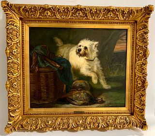 Helene Buteau (1834 - 1919) "Dog Playing"