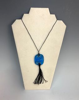 Lalique "Serpents" Blue Glass Pendant
