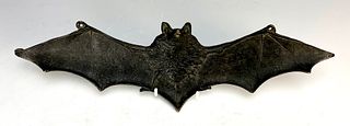 Rare Bronze Bat Signed Victorin Sabatier