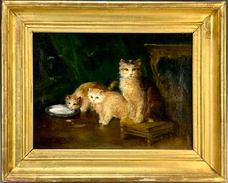 Alfred A Brunel de Neuville (1852-1941) "Cats"