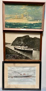 3 Framed Cruise Ship Travel Agency Prints