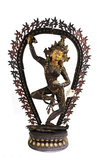 Antique Bronze Figure of Tantric Goddess Vajravash