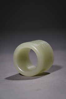 Qing Dynasty: A White Jade Archer's Ring