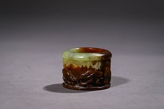 Qing: A Carved Jade Archer's Ring