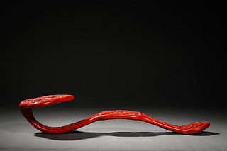 Qing: A Cinnabar Lacquer Ruyi Scepter