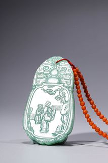 Qing Dynasty: A Jadeite Jade Pendant