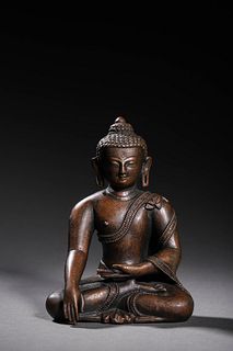 10th Century: A Bronze Seated Amithaba Buddha Statue