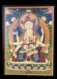 A Framed Painting of Ushnishavijaya Tibet