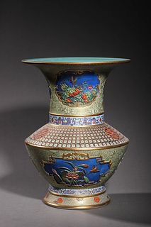 Qing: A FalangCai Porcelain Zun