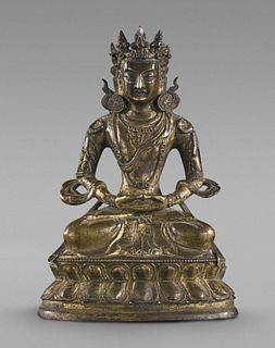 Antique Chinese Gilt Bronze Bodhisattva