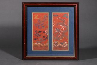 Qing: A Framed Embroidered Painting