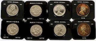 CANADIAN SILVER DOLLARS 1971 EIGHT IN BOXES