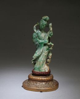 Chinese Carved Jade Guanyin Statue