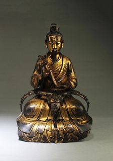 A Gilt Bronze Taoism Statue