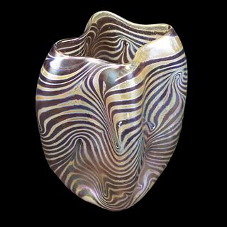 Loetz Style Art Glass Vase