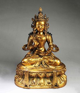 Ming Dynasty Gilt Bronze Bodhisattva Statue