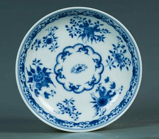 Qing Dynasty: A blue and white Porcelain plate.