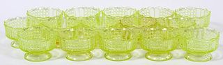 VASELINE GLASS BERRY DISHES C. 1870