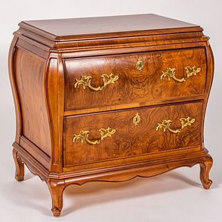 Henredon French Provincial Style Walnut Two Drawer Commode