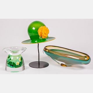 Three Contemporary Art Glass Sculptures 