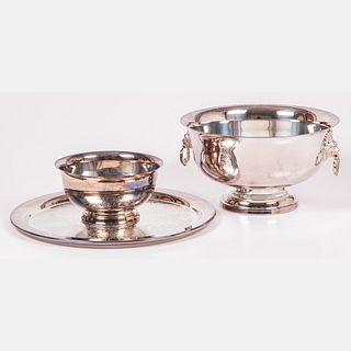 Silver Plated Punch Bowl and Tray