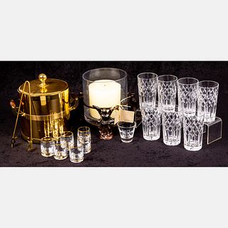 Seven Pressed Clear Glass Highball Glasses